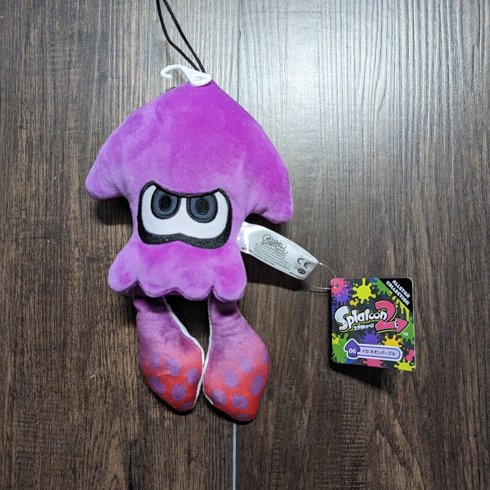 Splatoon 2 Bright Blue/Purple 9" Inkling Squid Plush Official Nintendo Brand New